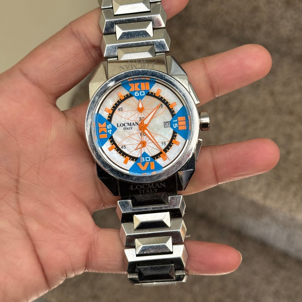 LOCMAN italy Cavallo Pazzo Chronograph Mother-of-Pearl Quartz Watch